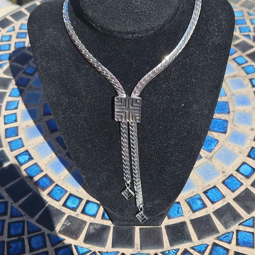 Vintage Silvertone Slide Necklace